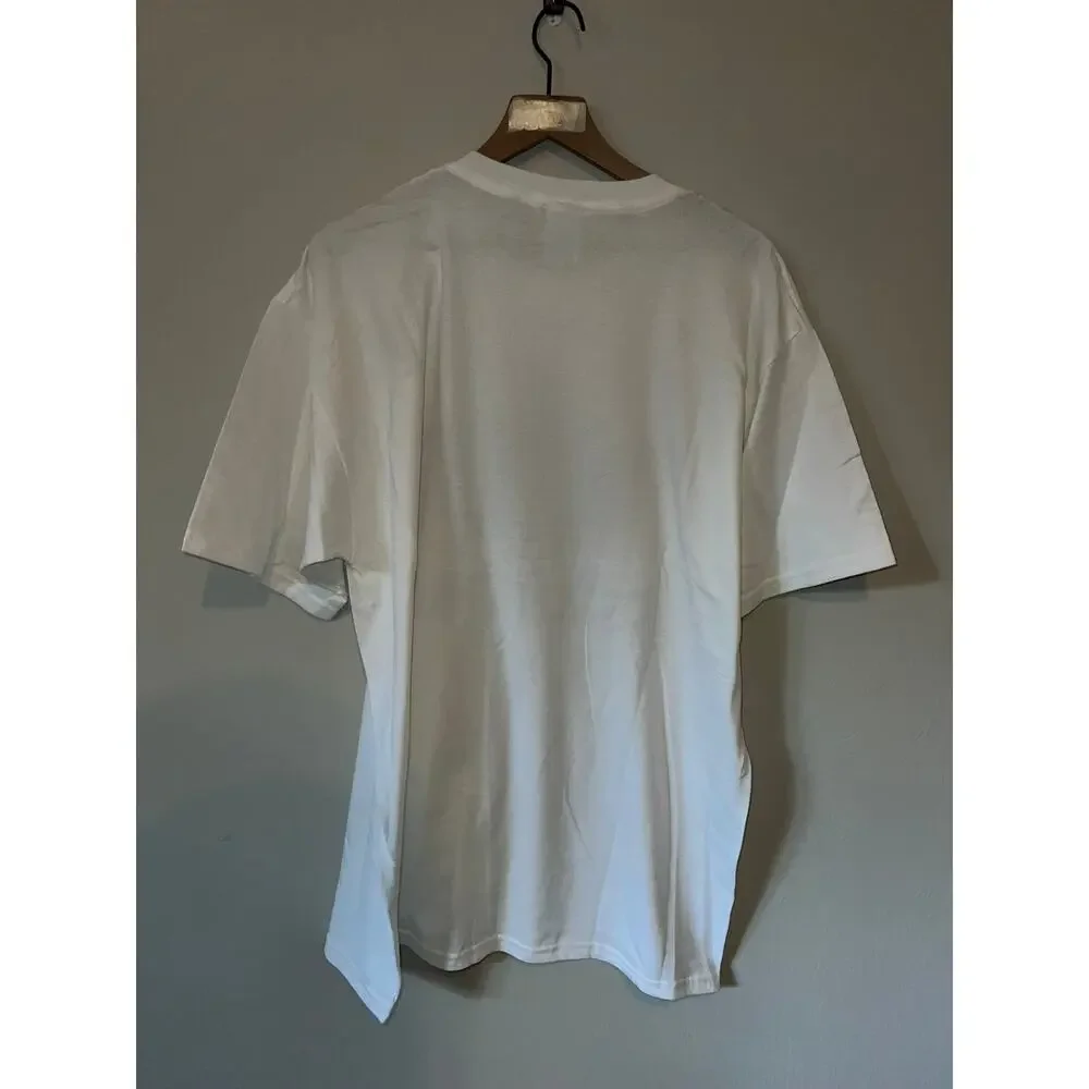 Y2K Addicted Adidas Weed Marijuana Smoke White Graphic Shirt 2000s M Medium - Picture 6 of 9